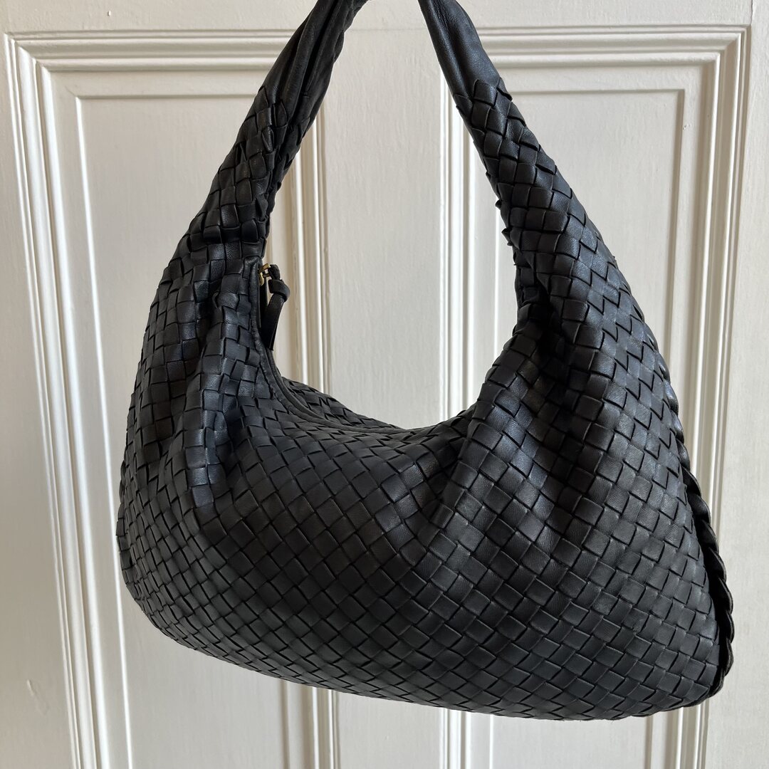 Bottega Veneta Intrecciato Hobo Black Bag