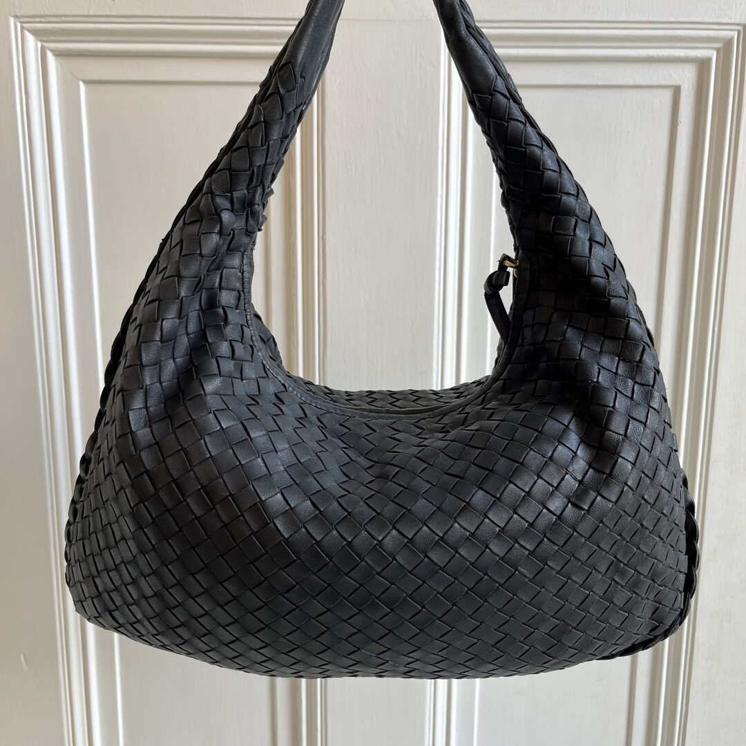 Bottega Veneta Intrecciato Hobo Black Bag