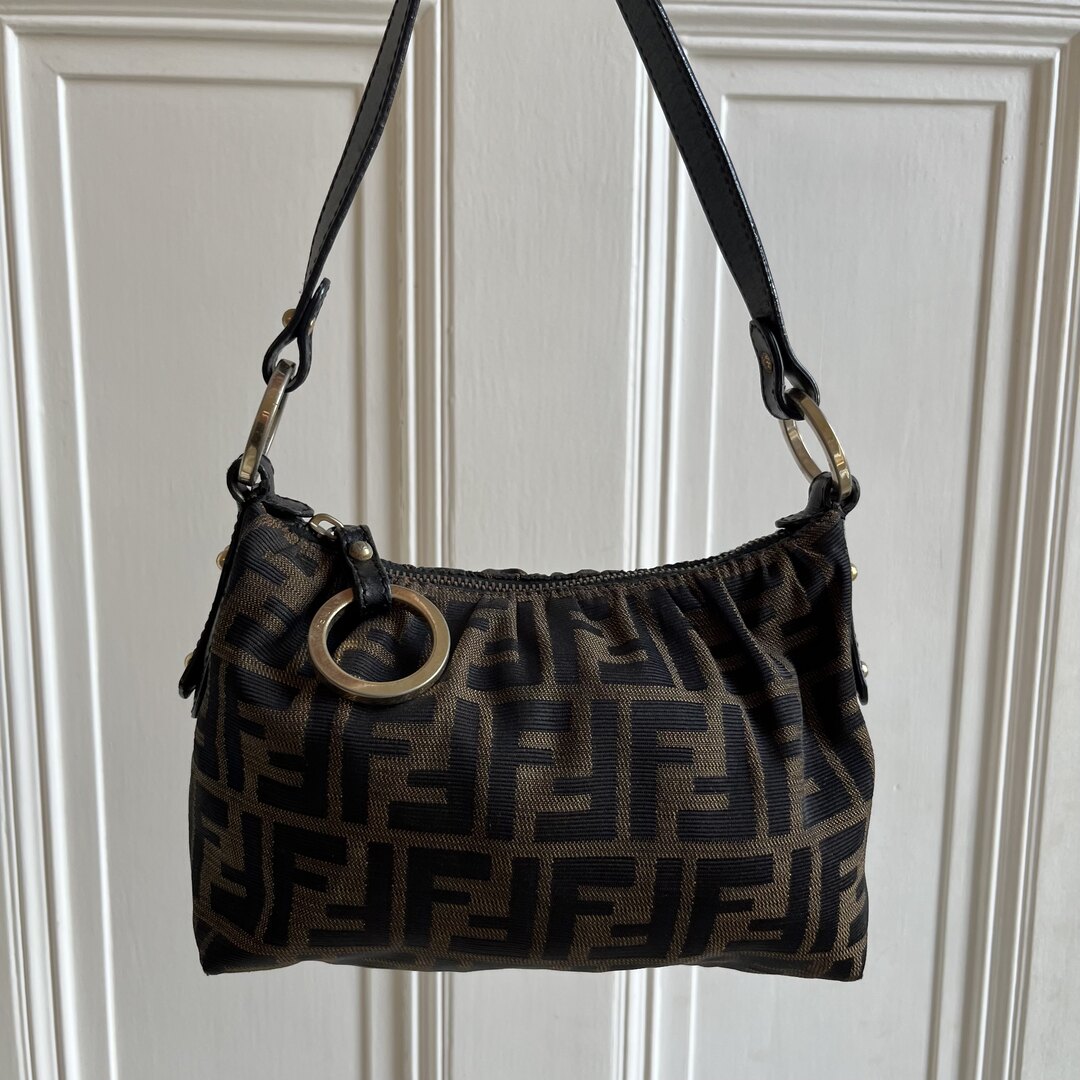 Fendi Zucca Monogram Black Shoulder Bag