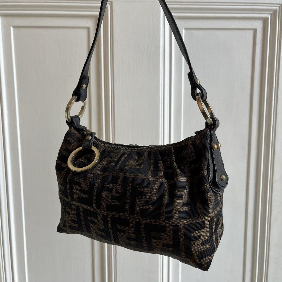 Fendi Zucca Monogram Black Shoulder Bag