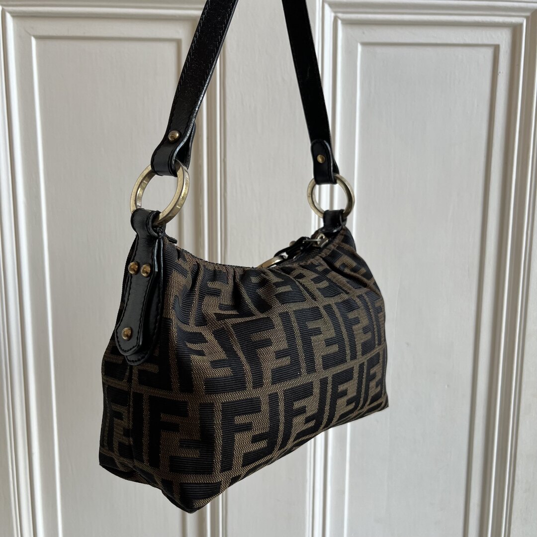 Fendi Zucca Monogram Black Shoulder Bag