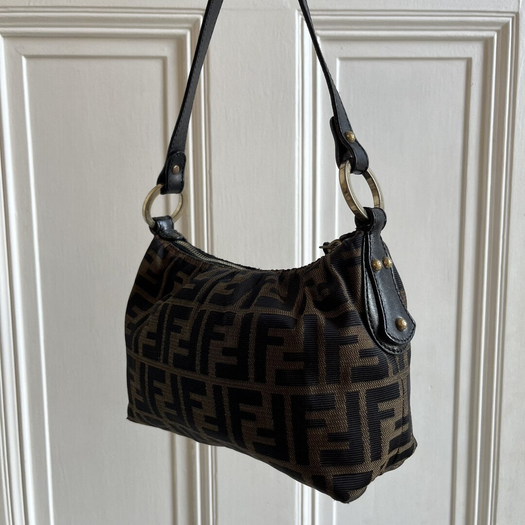 Fendi Zucca Monogram Black Shoulder Bag