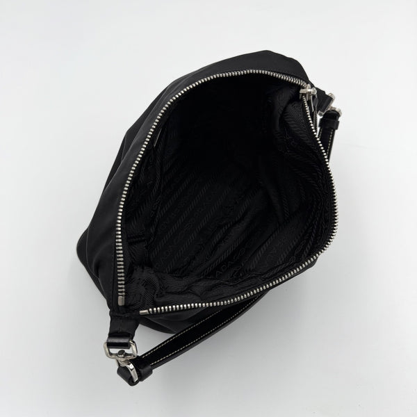 Prada Tessuto Hobo Nylon Black Mini Shoulder Bag