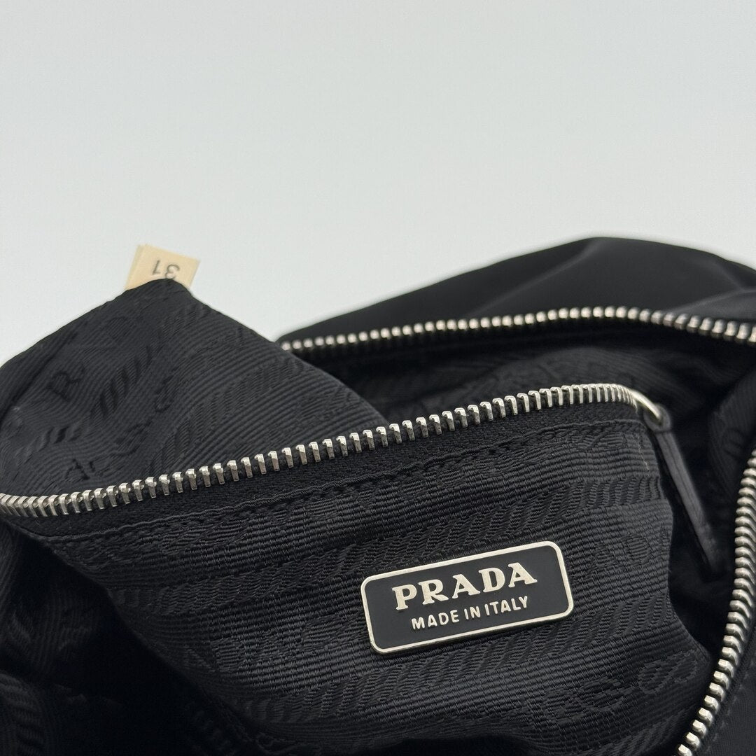 Prada Tessuto Hobo Nylon Black Mini Shoulder Bag