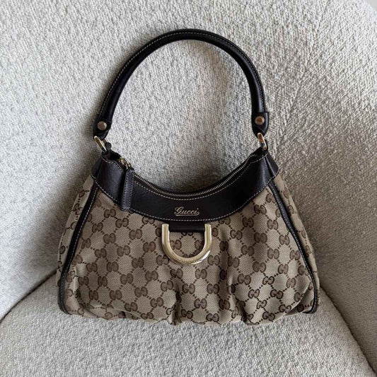 Gucci GG Canvas Abbey Brown Shoulder Bag