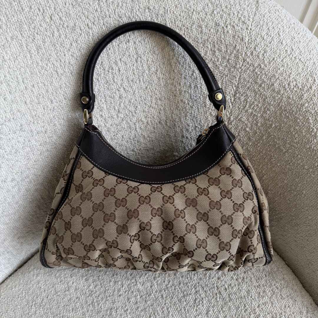Gucci GG Canvas Abbey Brown Shoulder Bag