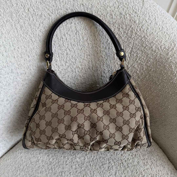 Gucci GG Canvas Abbey Brown Shoulder Bag