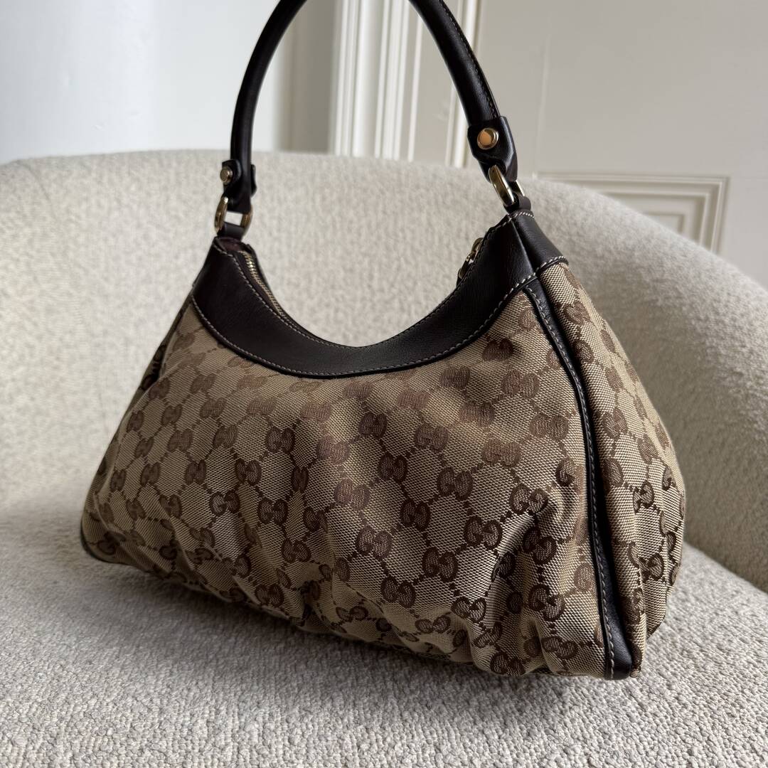 Gucci GG Canvas Abbey Brown Shoulder Bag