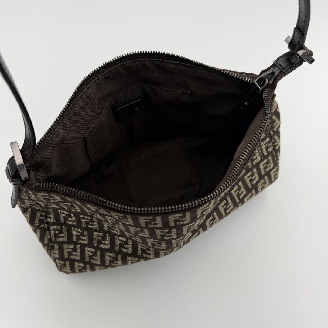Fendi Zucchino Brown Shoulder Bag