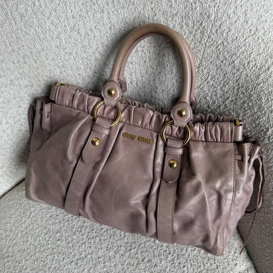Miu Miu Vitello Dusty Pink Leather Handbag