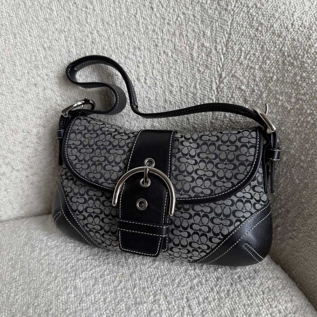 Coach Mini Signature Soho Black Shoulder Bag