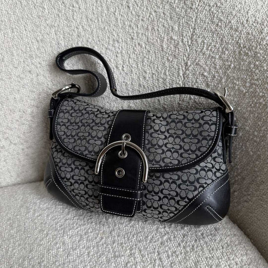 Coach Mini Signature Soho Black Shoulder Bag