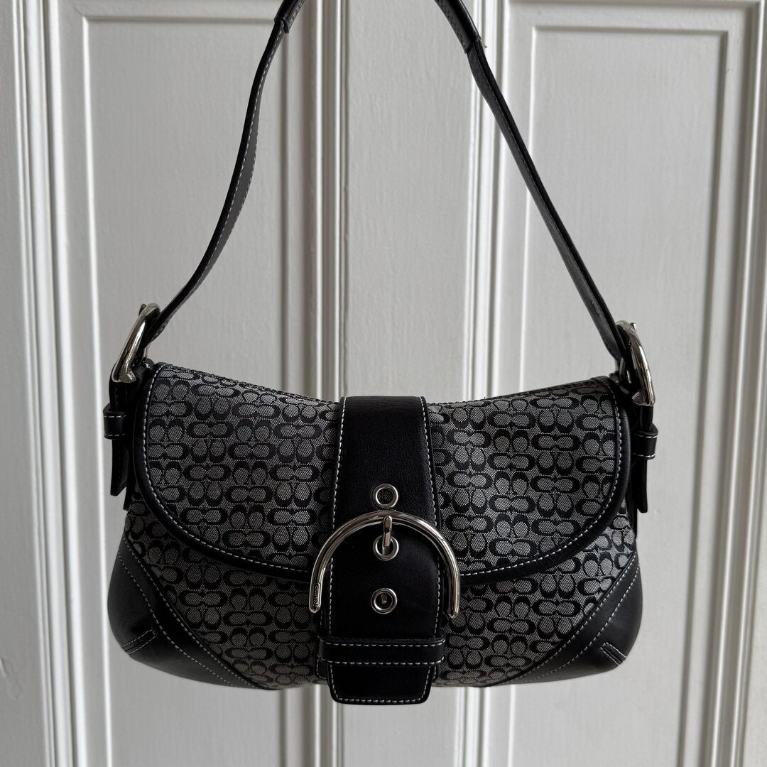 Coach Mini Signature Soho Black Shoulder Bag