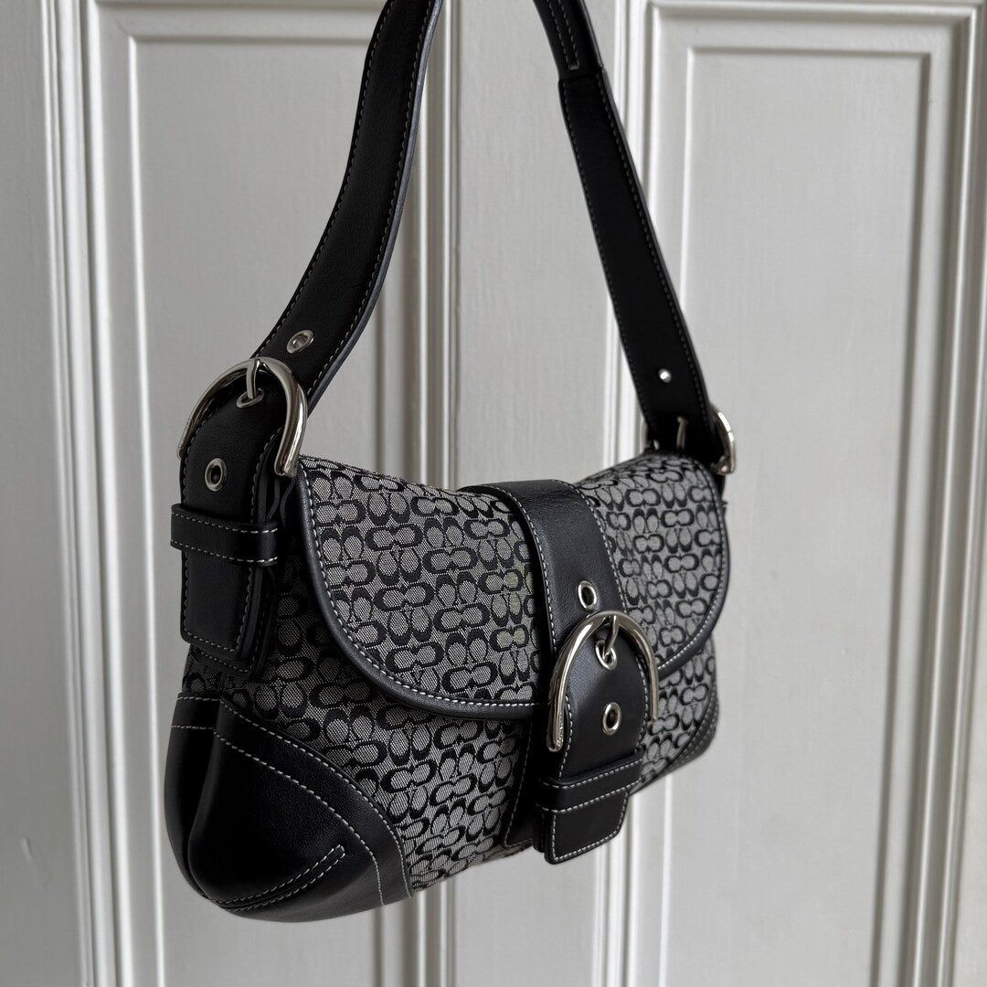 Coach Mini Signature Soho Black Shoulder Bag