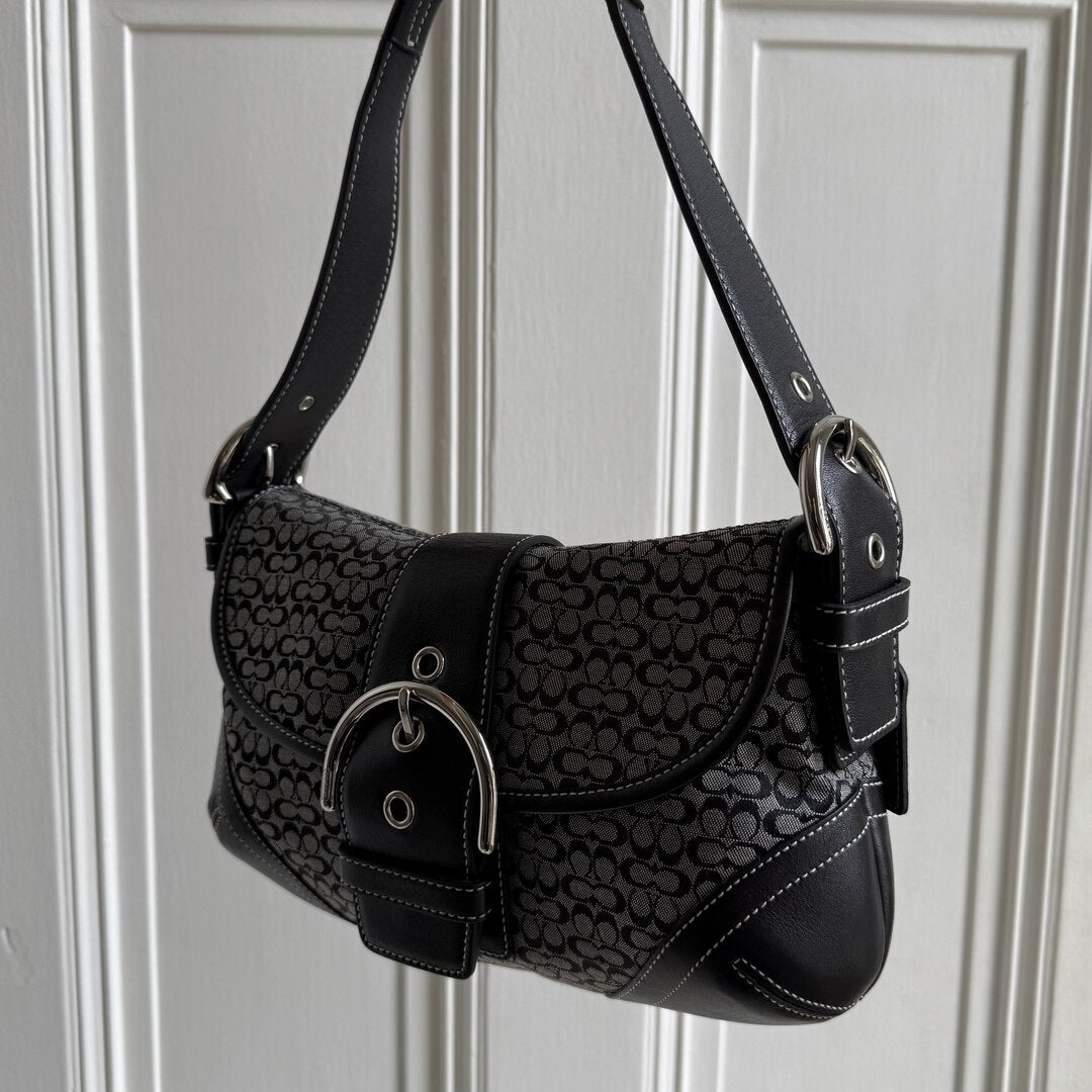 Coach Mini Signature Soho Black Shoulder Bag