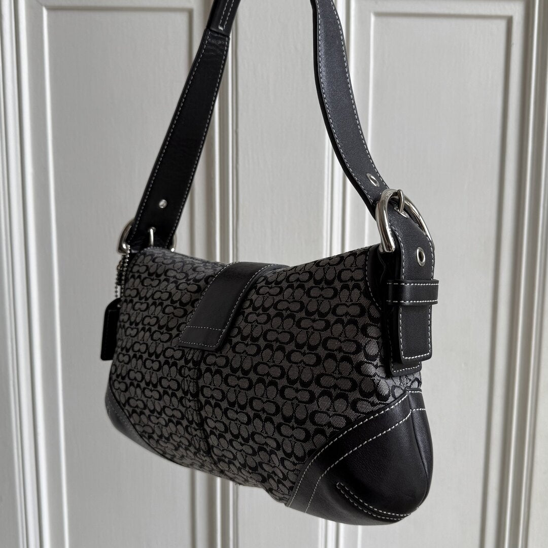 Coach Mini Signature Soho Black Shoulder Bag