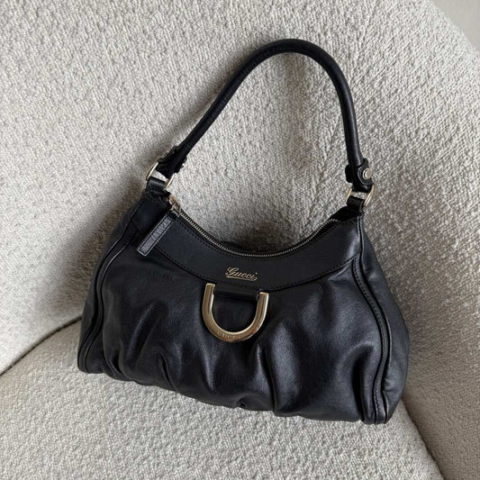 Gucci Abbey Leather Black Shoulder Bag