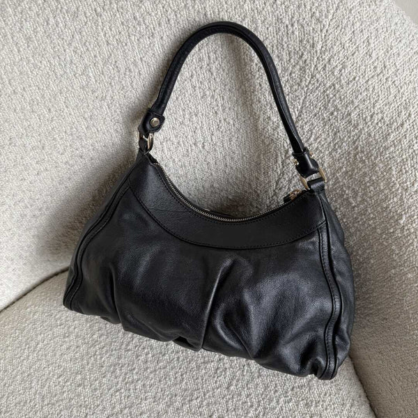 Gucci Abbey Leather Black Shoulder Bag