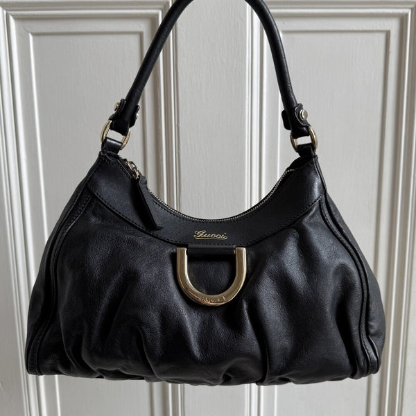 Gucci Abbey Leather Black Shoulder Bag