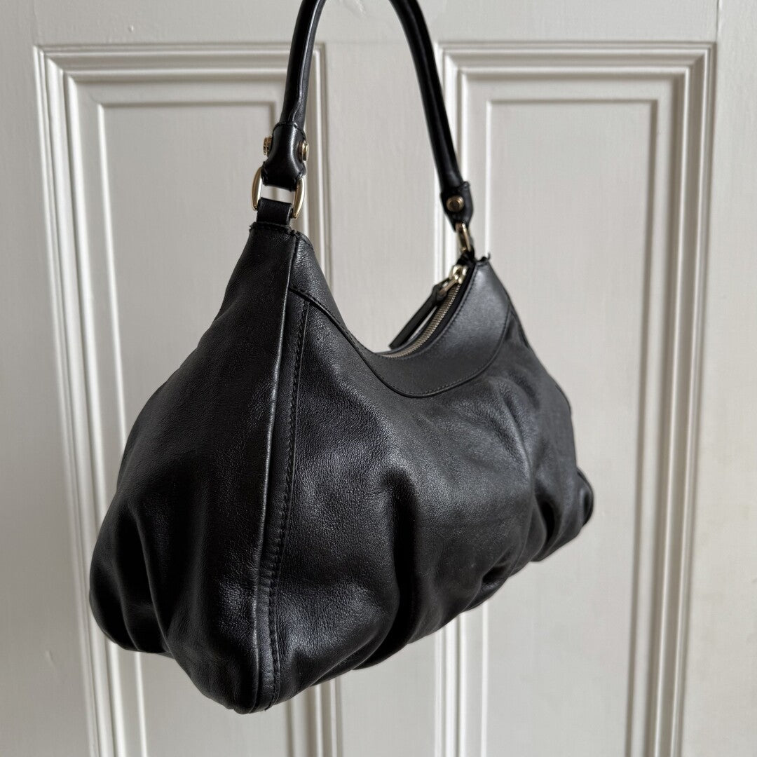 Gucci Abbey Leather Black Shoulder Bag