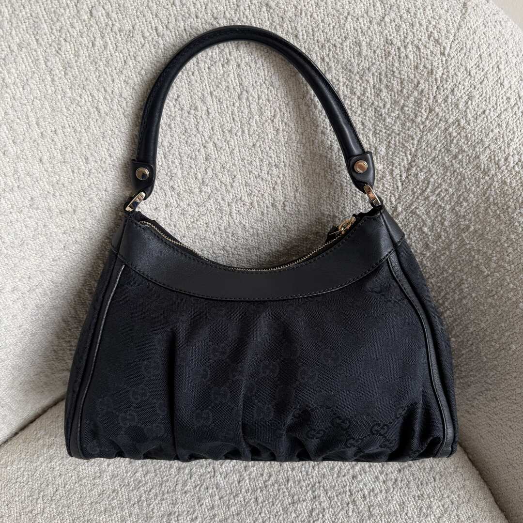 Gucci GG Canvas Abbey Black Shoulder Bag