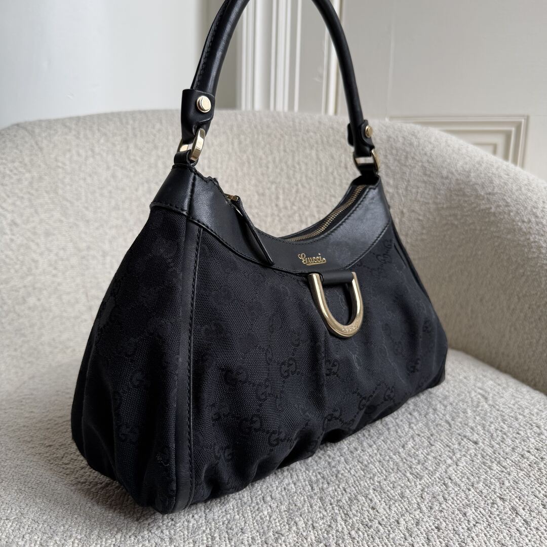 Gucci GG Canvas Abbey Black Shoulder Bag