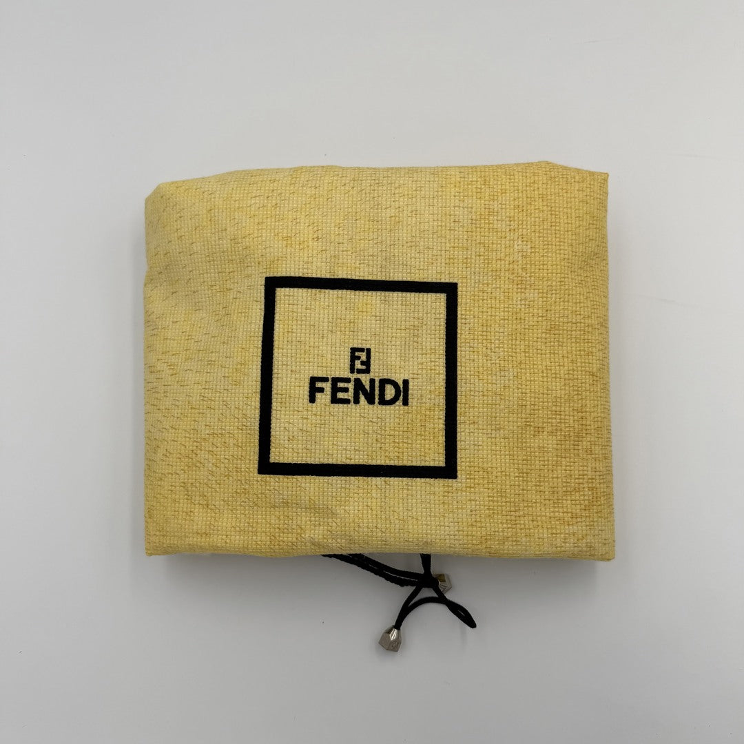 Fendi Zucca Double Zip Brown Shoulder Bag