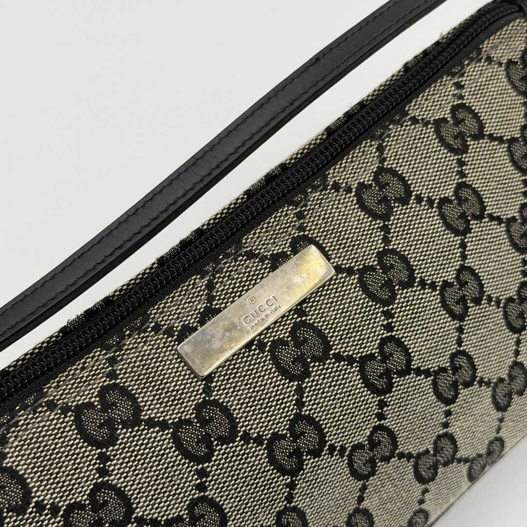 Gucci GG Monogram Black Boat Pochette Handbag