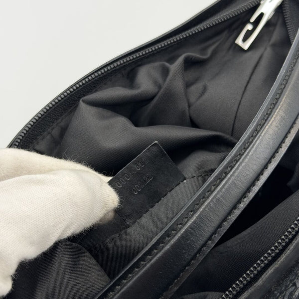 Gucci GG Monogram Suede Navy Shoulder Bag