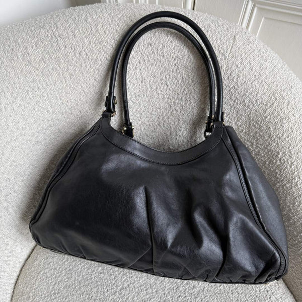 Gucci Abbey Black Leather Tote Bag