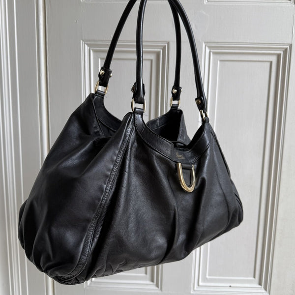 Gucci Abbey Black Leather Tote Bag