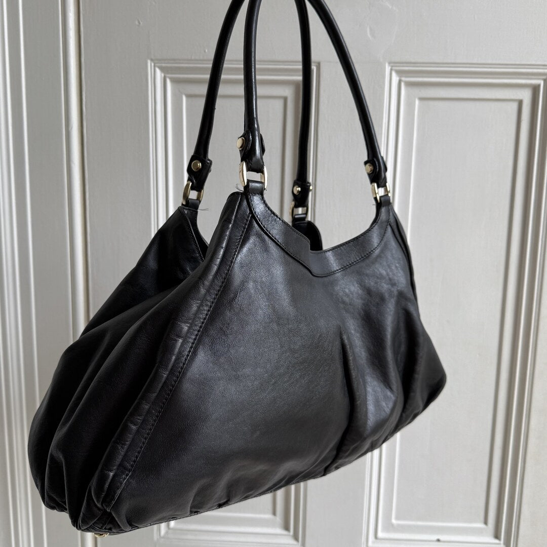 Gucci Abbey Black Leather Tote Bag