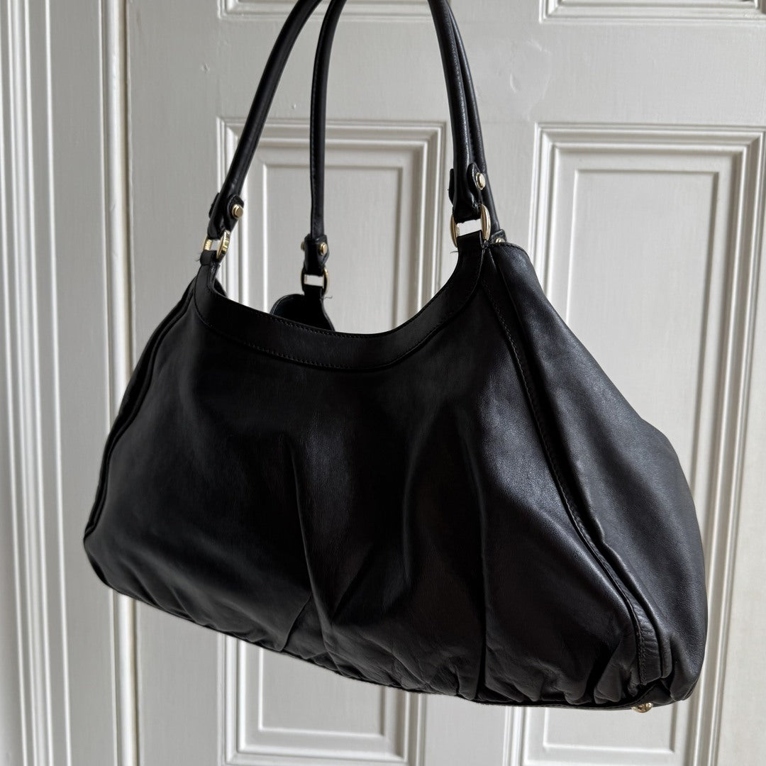 Gucci Abbey Black Leather Tote Bag
