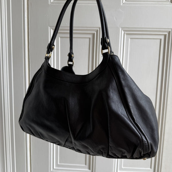 Gucci Abbey Black Leather Tote Bag