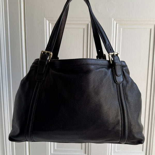 Gucci GG Britt Leather Black Tote Bag