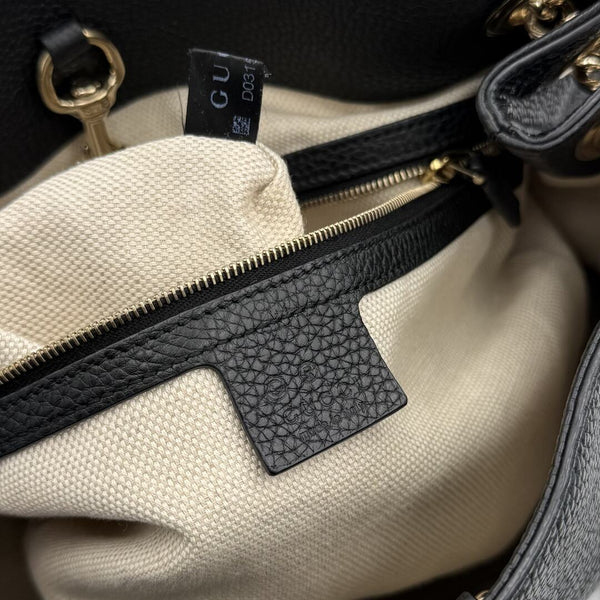 Gucci Soho Chain Leather Black Tote Bag