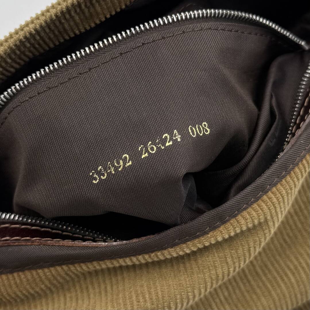 Fendi Mamma Baguette Corduroy Brown Shoulder Bag
