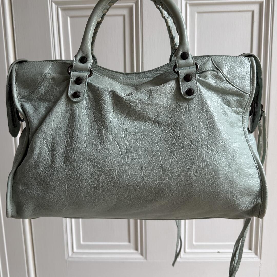 2014 Balenciaga The City Leather Baby Blue Handbag