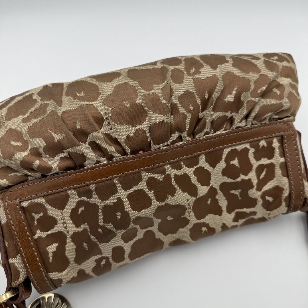 Fendi Chef Leopard Canvas Shoulder Bag
