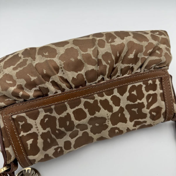 Fendi Chef Leopard Canvas Shoulder Bag