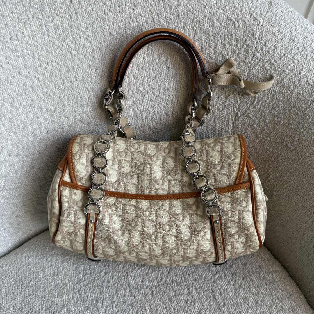 2007 Dior Romantique Trotter Cream Shoulder Bag