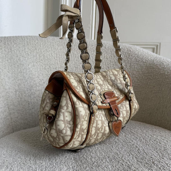 2007 Dior Romantique Trotter Cream Shoulder Bag