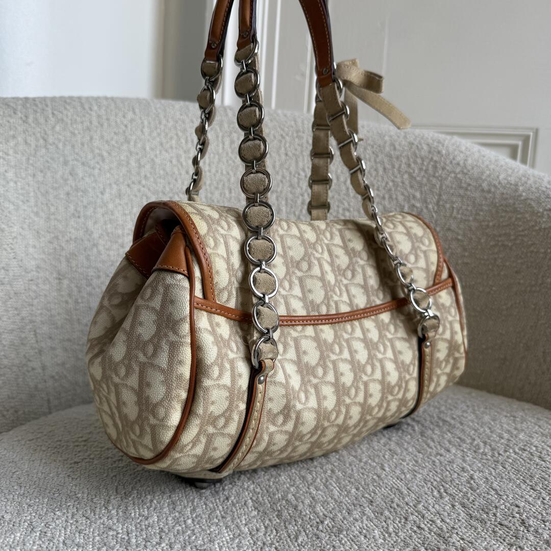 2007 Dior Romantique Trotter Cream Shoulder Bag