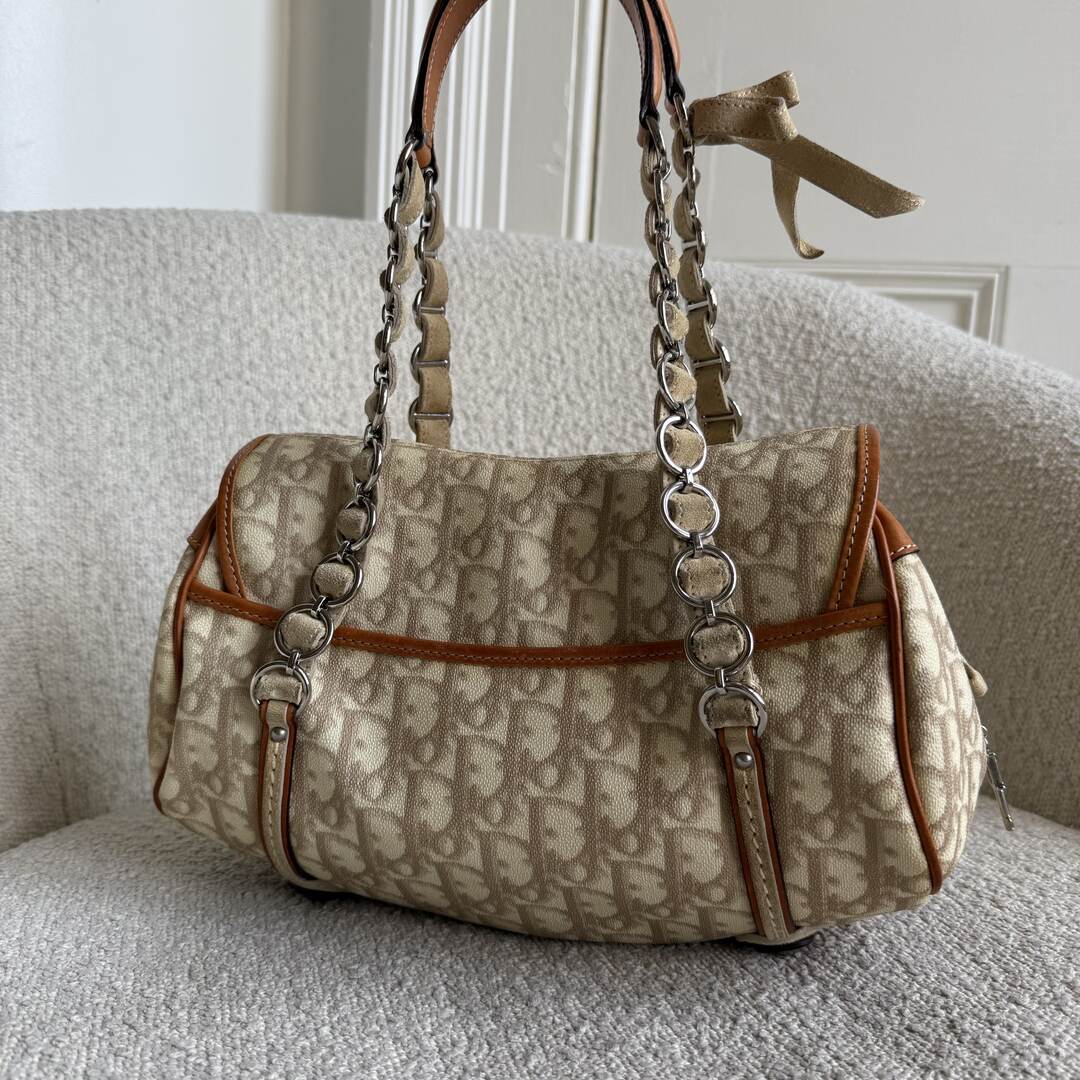 2007 Dior Romantique Trotter Cream Shoulder Bag