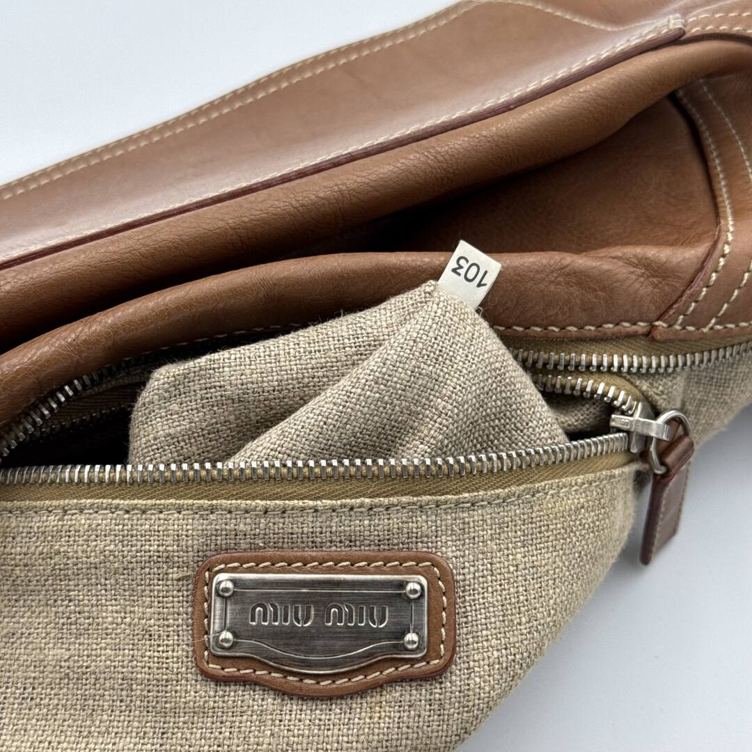 RARE Miu Miu Pocket Leather Brown Shoulder Bag