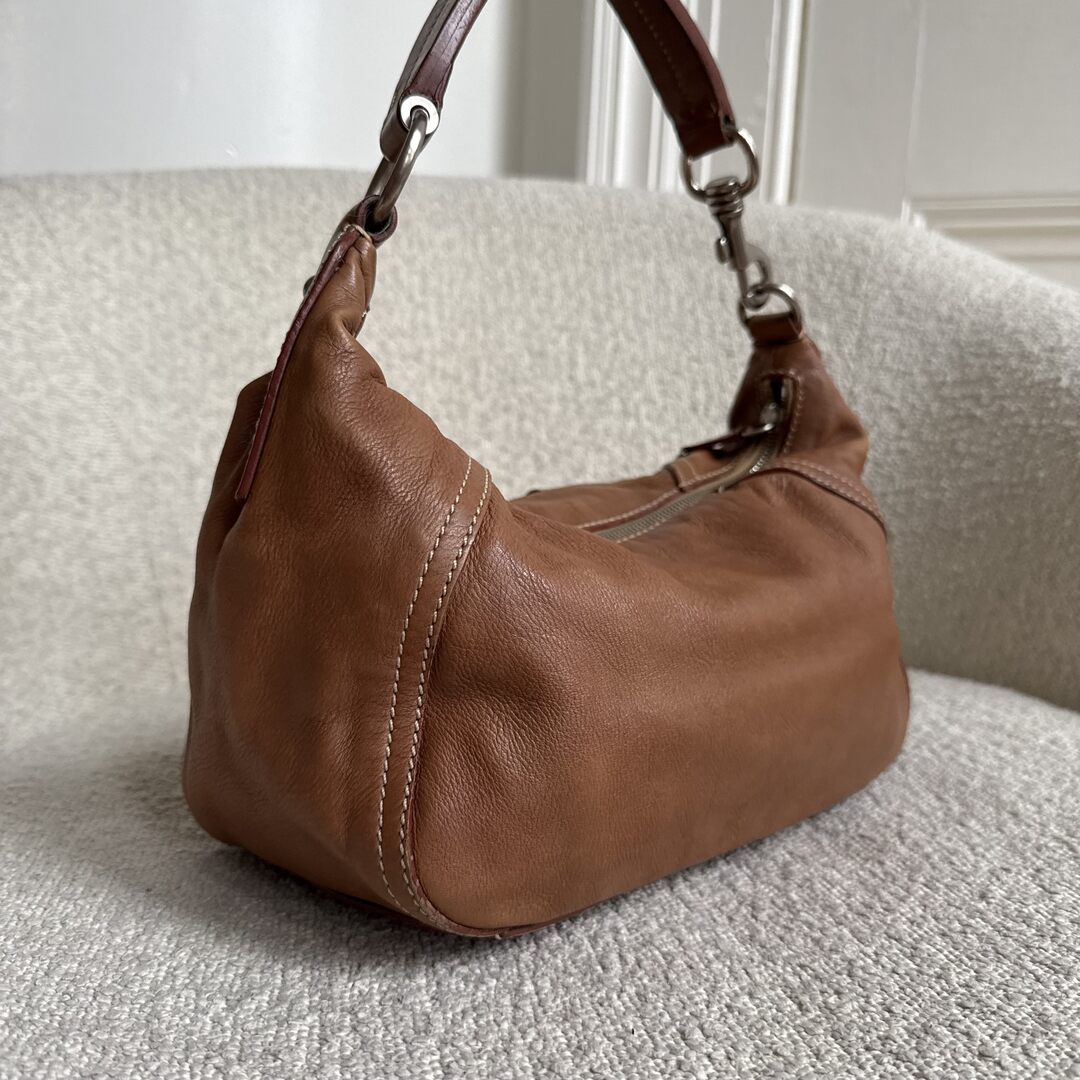 RARE Miu Miu Pocket Leather Brown Shoulder Bag