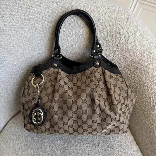Gucci Monogram Sukey Black Tote Bag