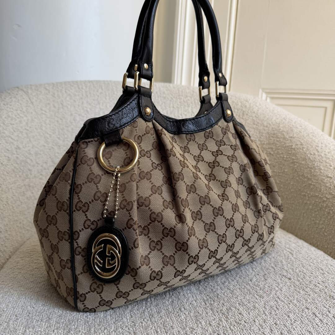 Gucci Monogram Sukey Black Tote Bag