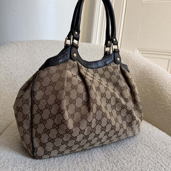 Gucci Monogram Sukey Black Tote Bag
