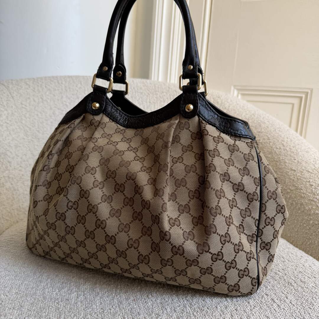Gucci Monogram Sukey Black Tote Bag